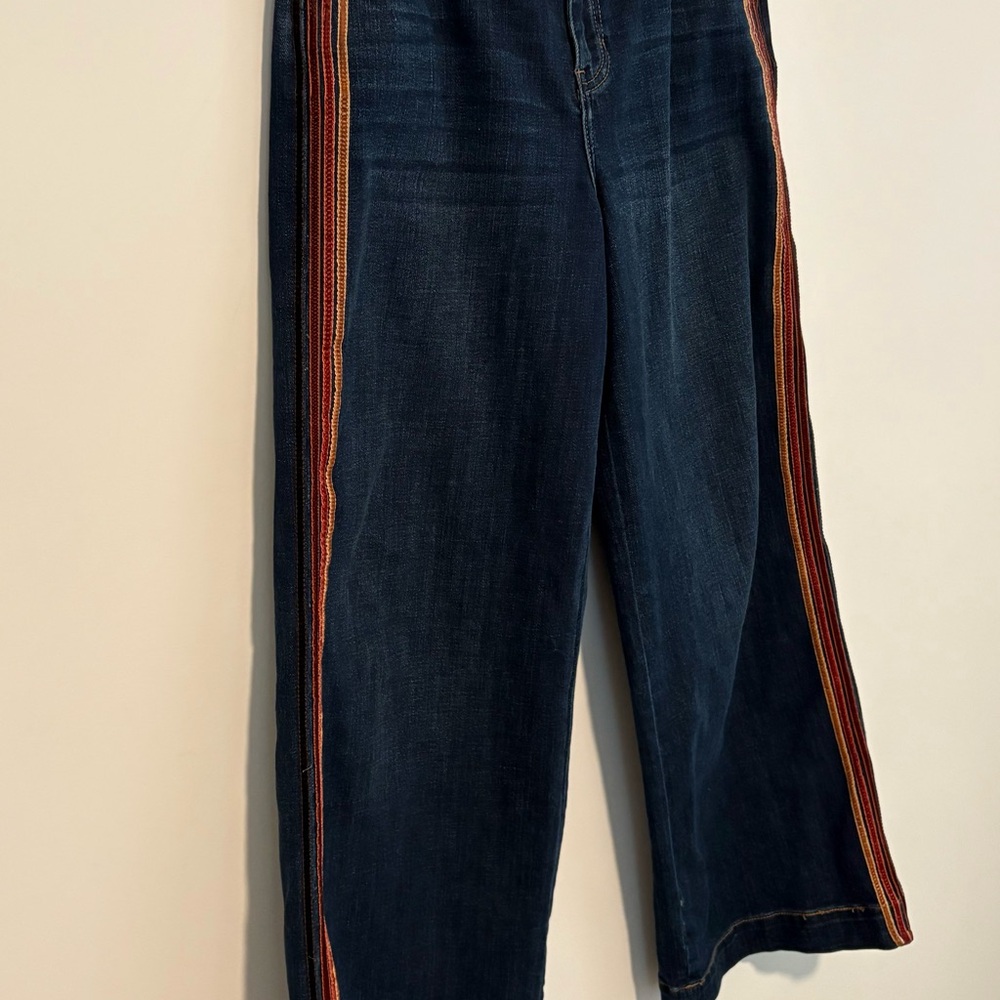 Liverpool Los Angeles Velvet Trim Wide Leg Jeans NWT - Picture 7 of 9